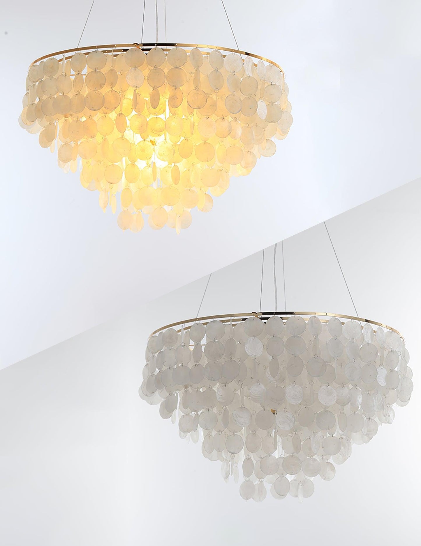 Elegant Shell Wind Chime Chandelier - Soothing Sounds & Coastal Decor