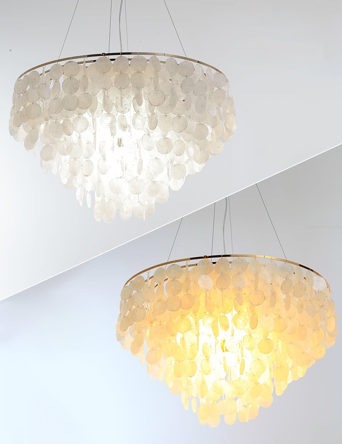 Elegant Shell Wind Chime Chandelier - Soothing Sounds & Coastal Decor
