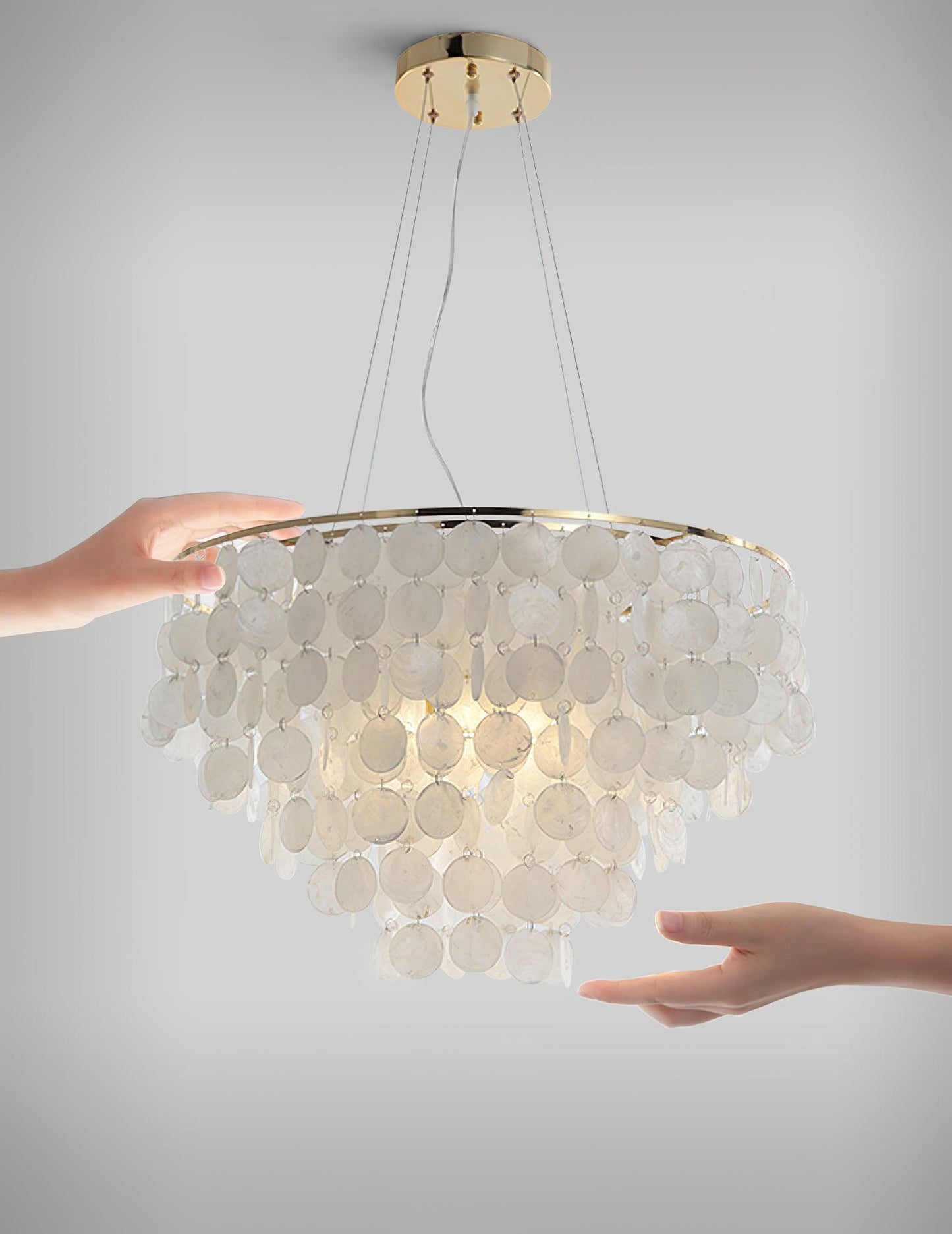 Elegant Shell Wind Chime Chandelier - Soothing Sounds & Coastal Decor