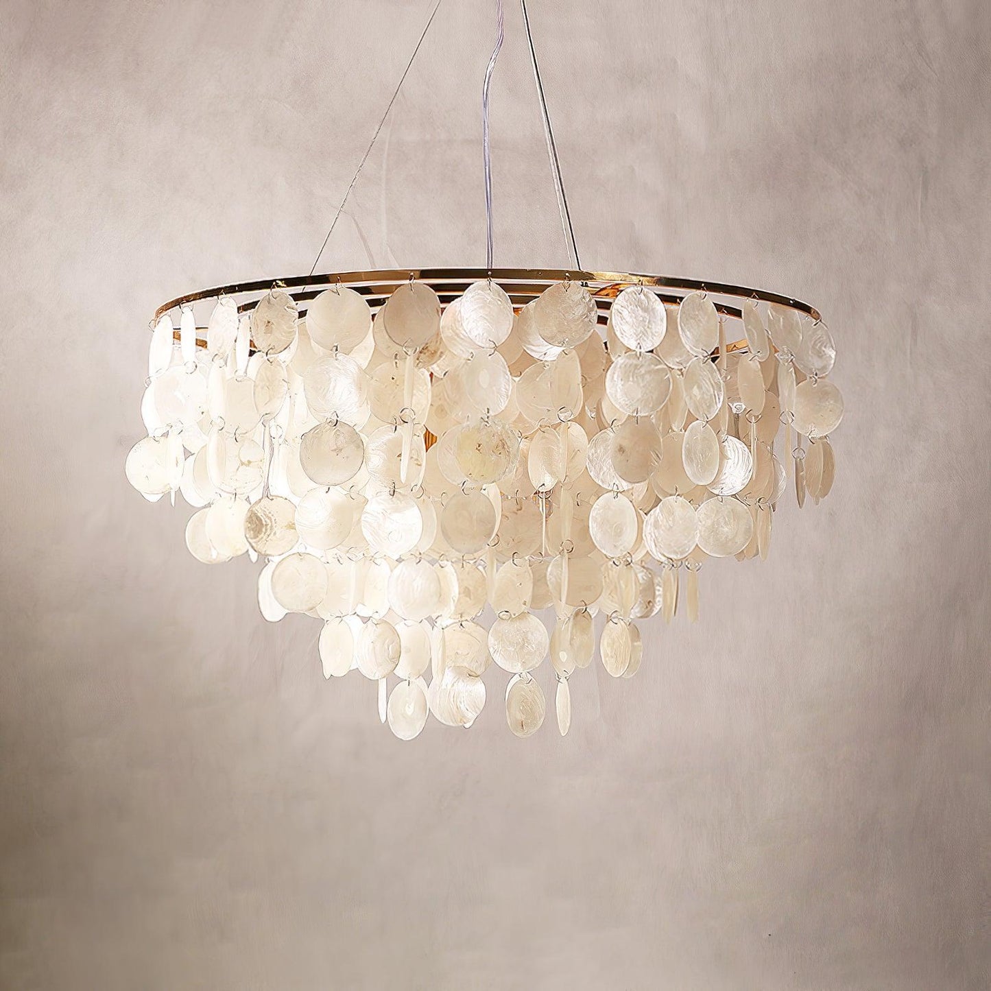 Elegant Shell Wind Chime Chandelier - Soothing Sounds & Coastal Decor