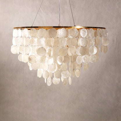Elegant Shell Wind Chime Chandelier - Soothing Sounds & Coastal Decor