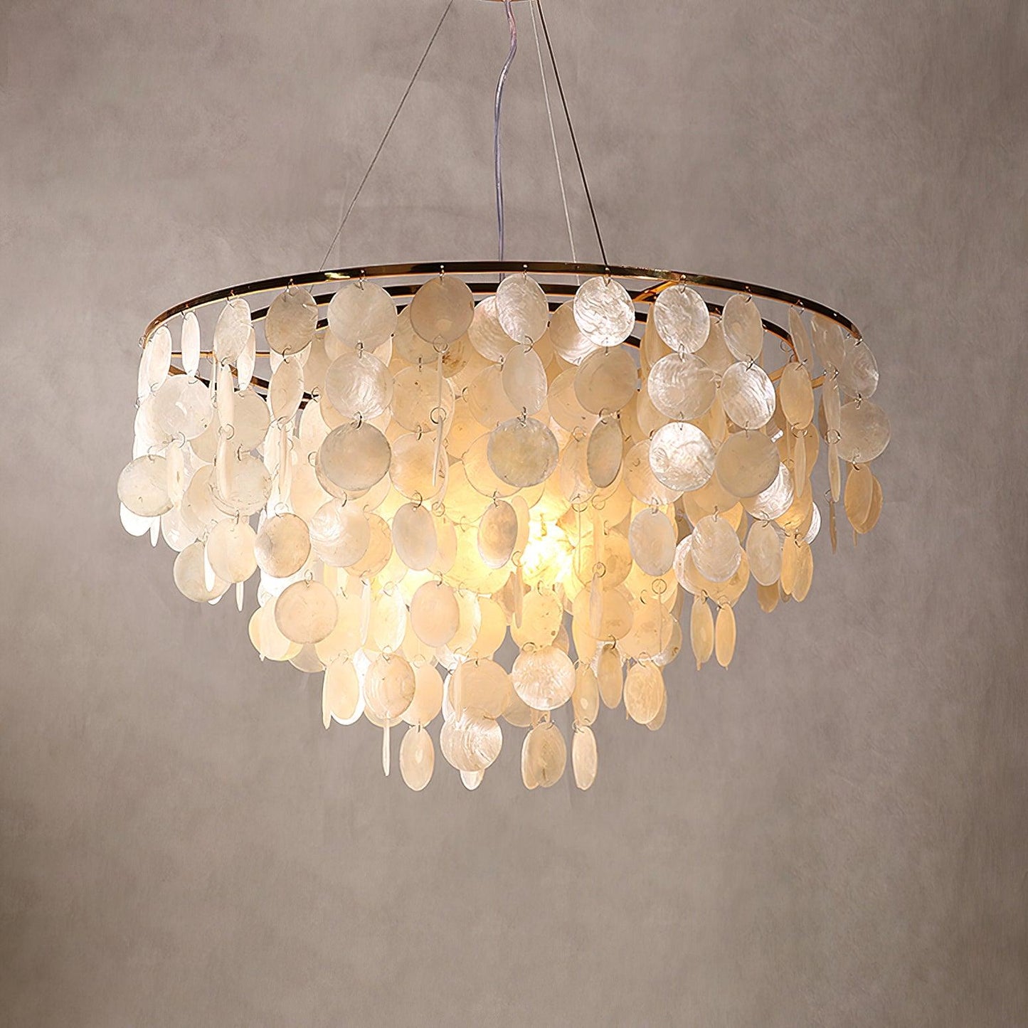 Elegant Shell Wind Chime Chandelier - Soothing Sounds & Coastal Decor