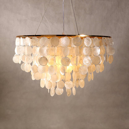 Elegant Shell Wind Chime Chandelier - Soothing Sounds & Coastal Decor