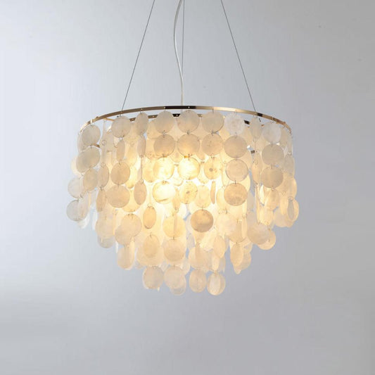 Elegant Shell Wind Chime Chandelier - Soothing Sounds & Coastal Decor