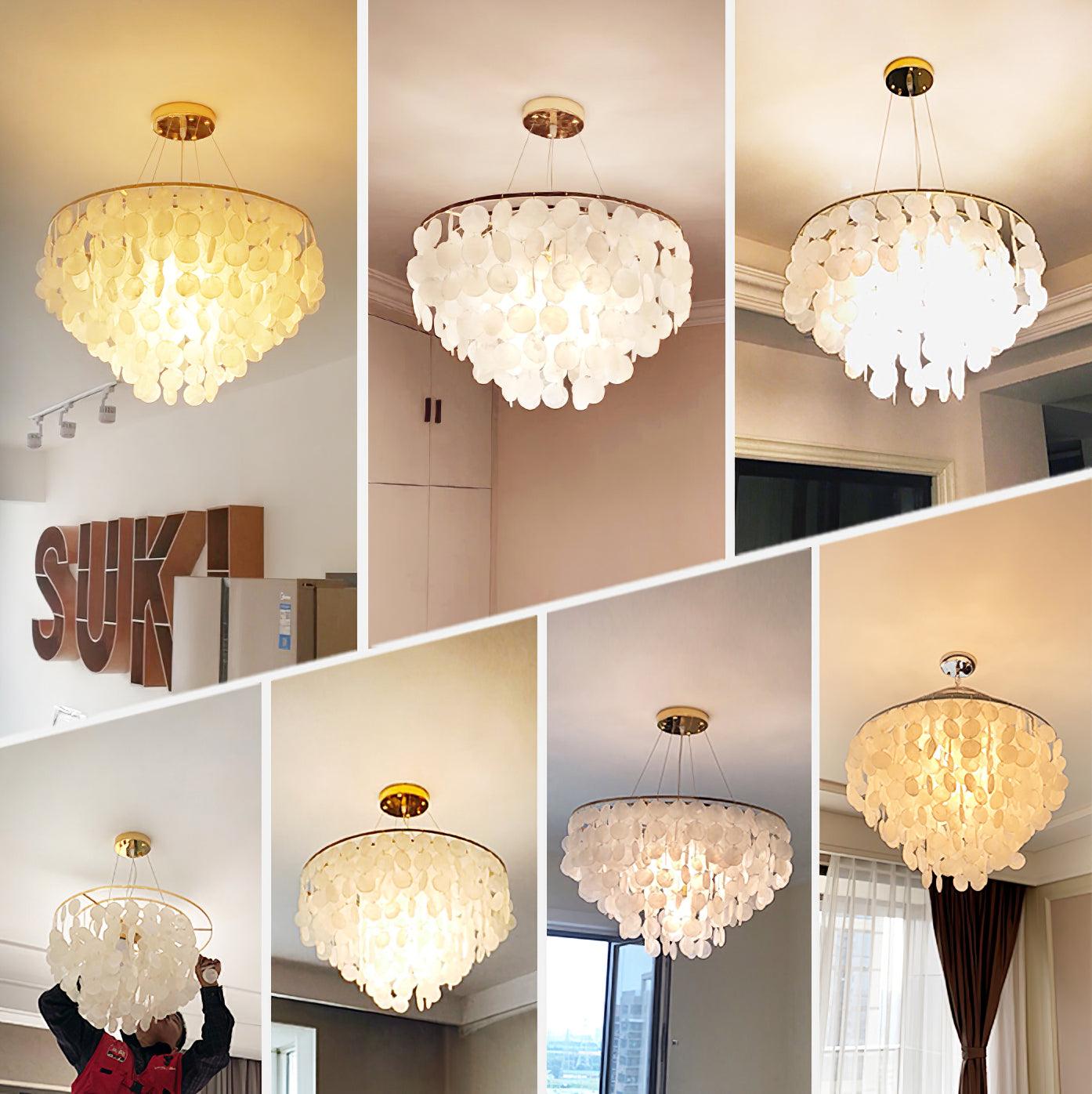 Elegant Shell Wind Chime Chandelier - Soothing Sounds & Coastal Decor