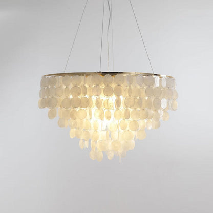 Elegant Shell Wind Chime Chandelier - Soothing Sounds & Coastal Decor
