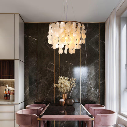 Elegant Shell Wind Chime Chandelier - Soothing Sounds & Coastal Decor