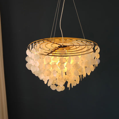 Elegant Shell Wind Chime Chandelier - Soothing Sounds & Coastal Decor