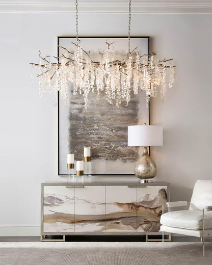 Shiro Noda Crystal Chandelier - Elegant Design with Adjustable Height