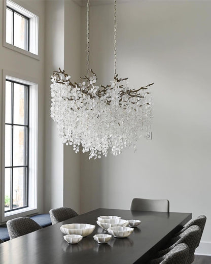 Shiro Noda Crystal Chandelier - Elegant Design with Adjustable Height