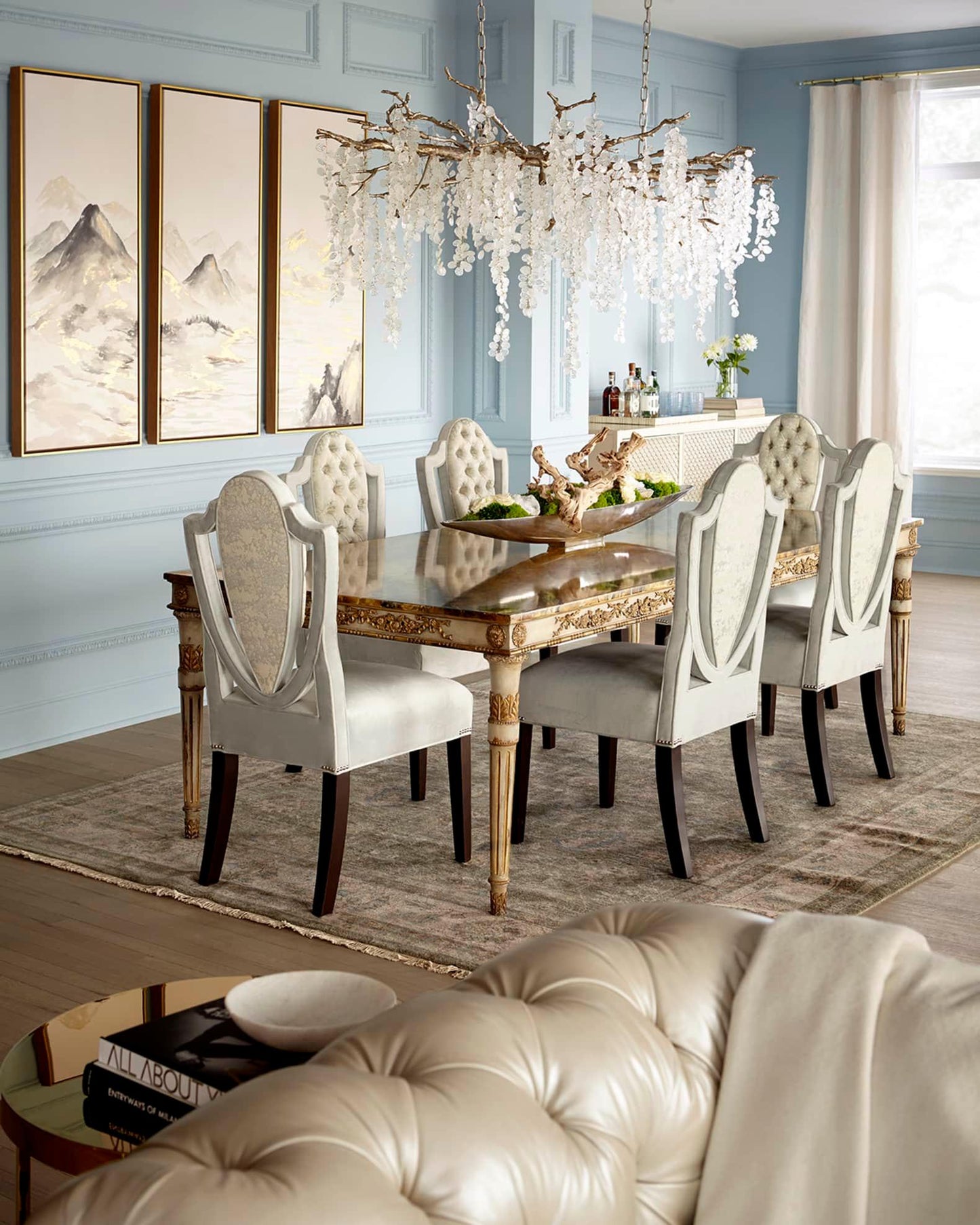 Shiro Noda Crystal Chandelier - Elegant Design with Adjustable Height