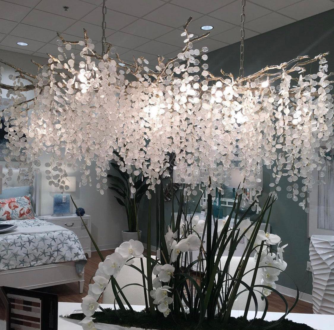 Shiro Noda Crystal Chandelier - Elegant Design with Adjustable Height
