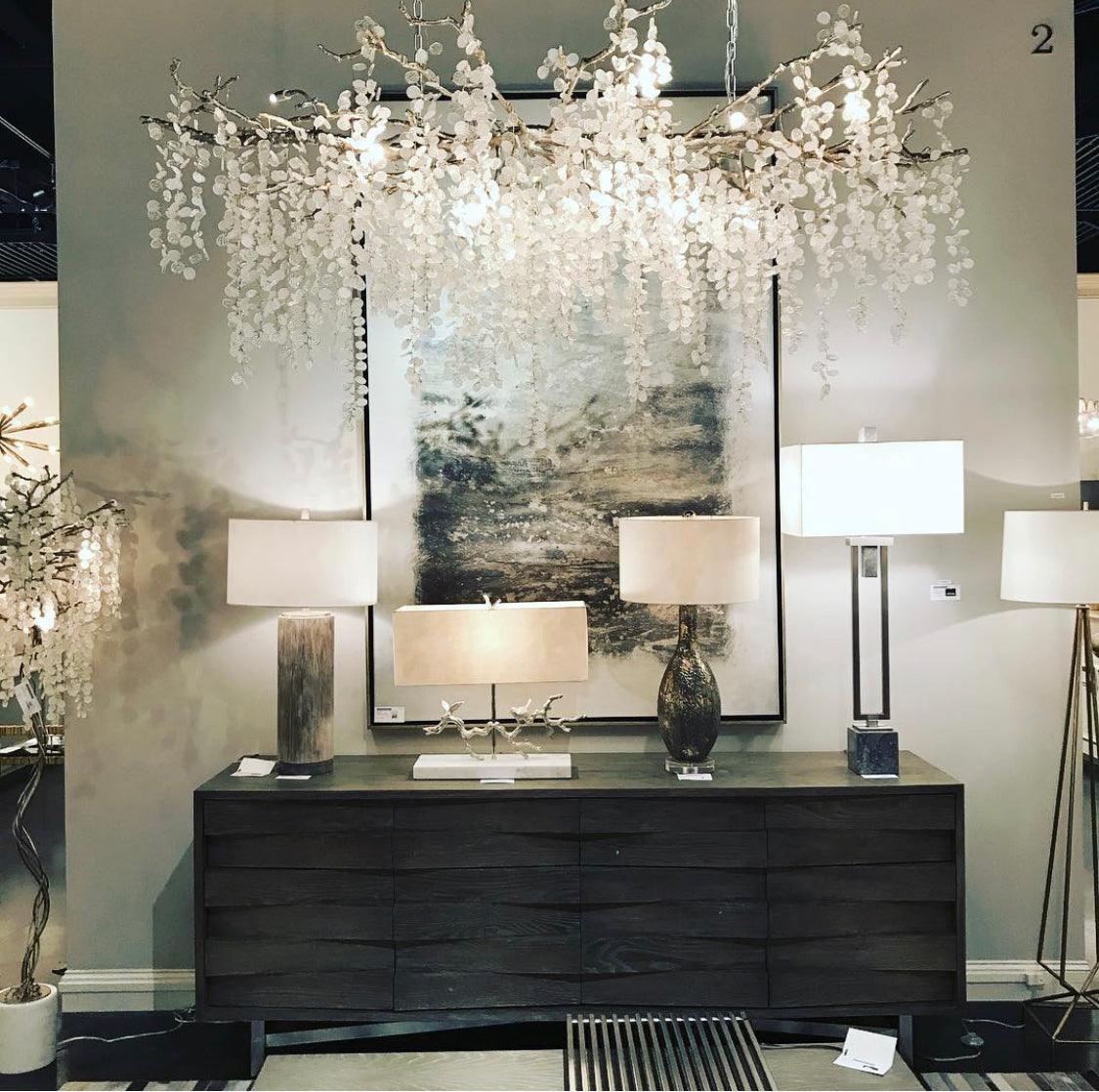 Shiro Noda Crystal Chandelier - Elegant Design with Adjustable Height