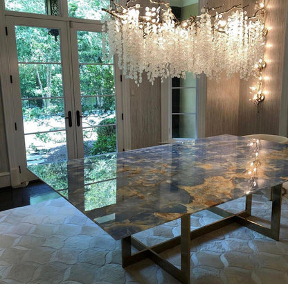 Shiro Noda Crystal Chandelier - Elegant Design with Adjustable Height