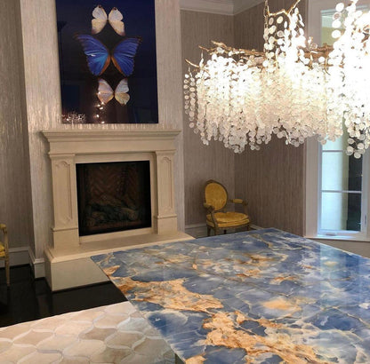 Shiro Noda Crystal Chandelier - Elegant Design with Adjustable Height