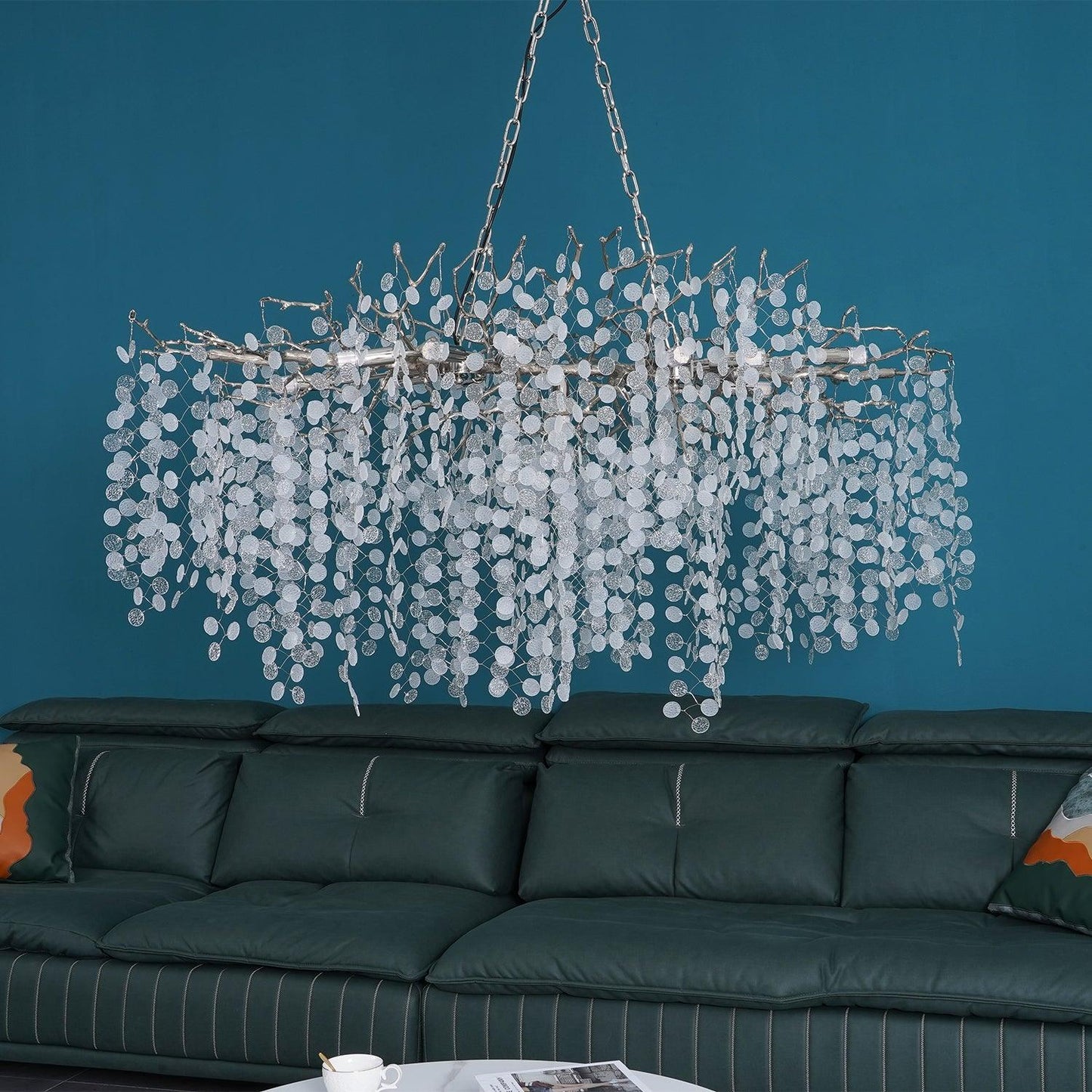 Shiro Noda Crystal Chandelier - Elegant Design with Adjustable Height