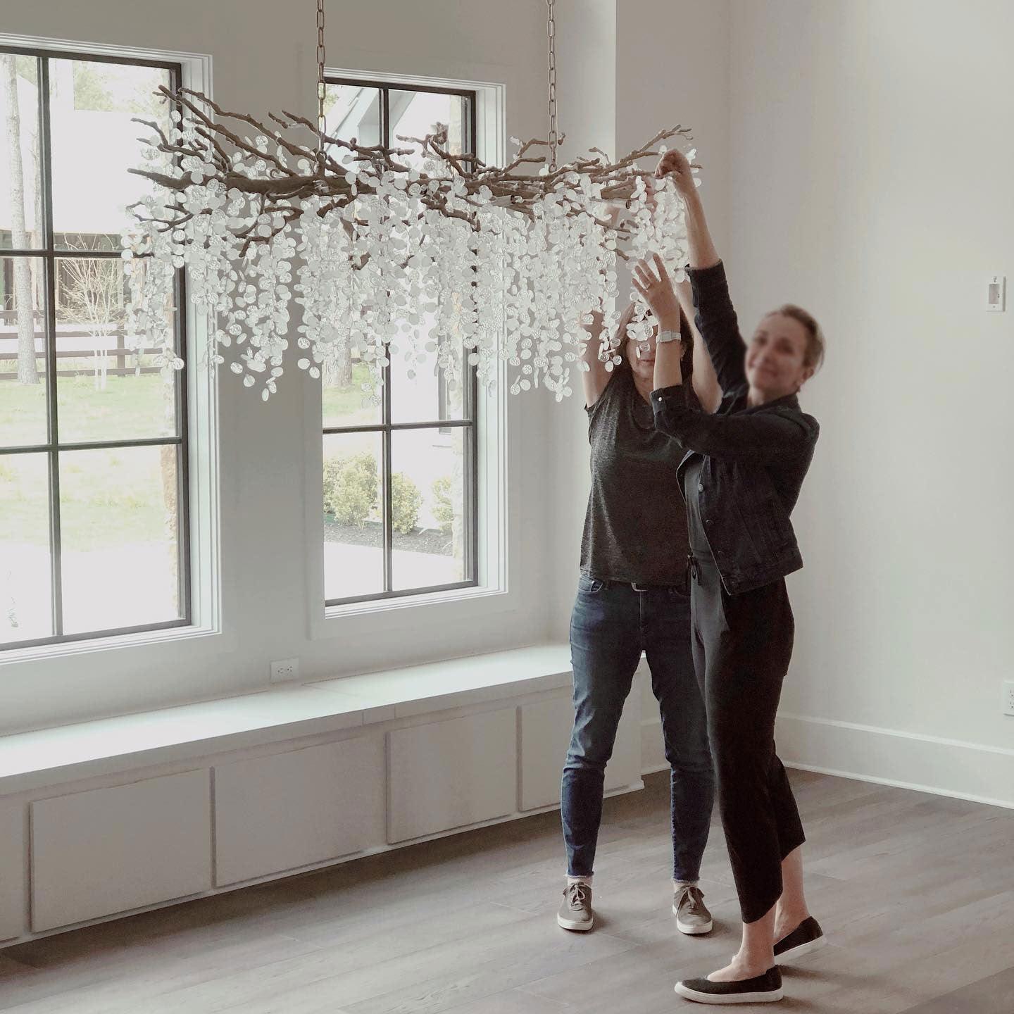 Shiro Noda Crystal Chandelier - Elegant Design with Adjustable Height
