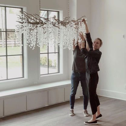 Shiro Noda Crystal Chandelier - Elegant Design with Adjustable Height