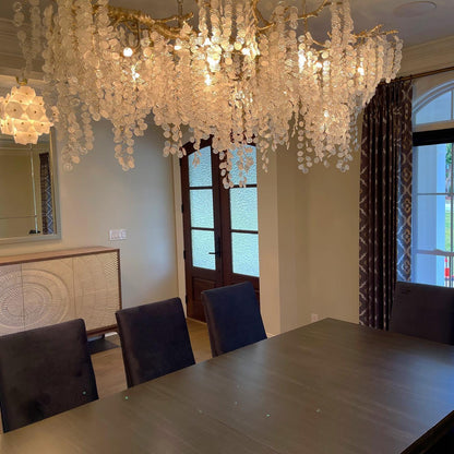 Shiro Noda Crystal Chandelier - Elegant Design with Adjustable Height