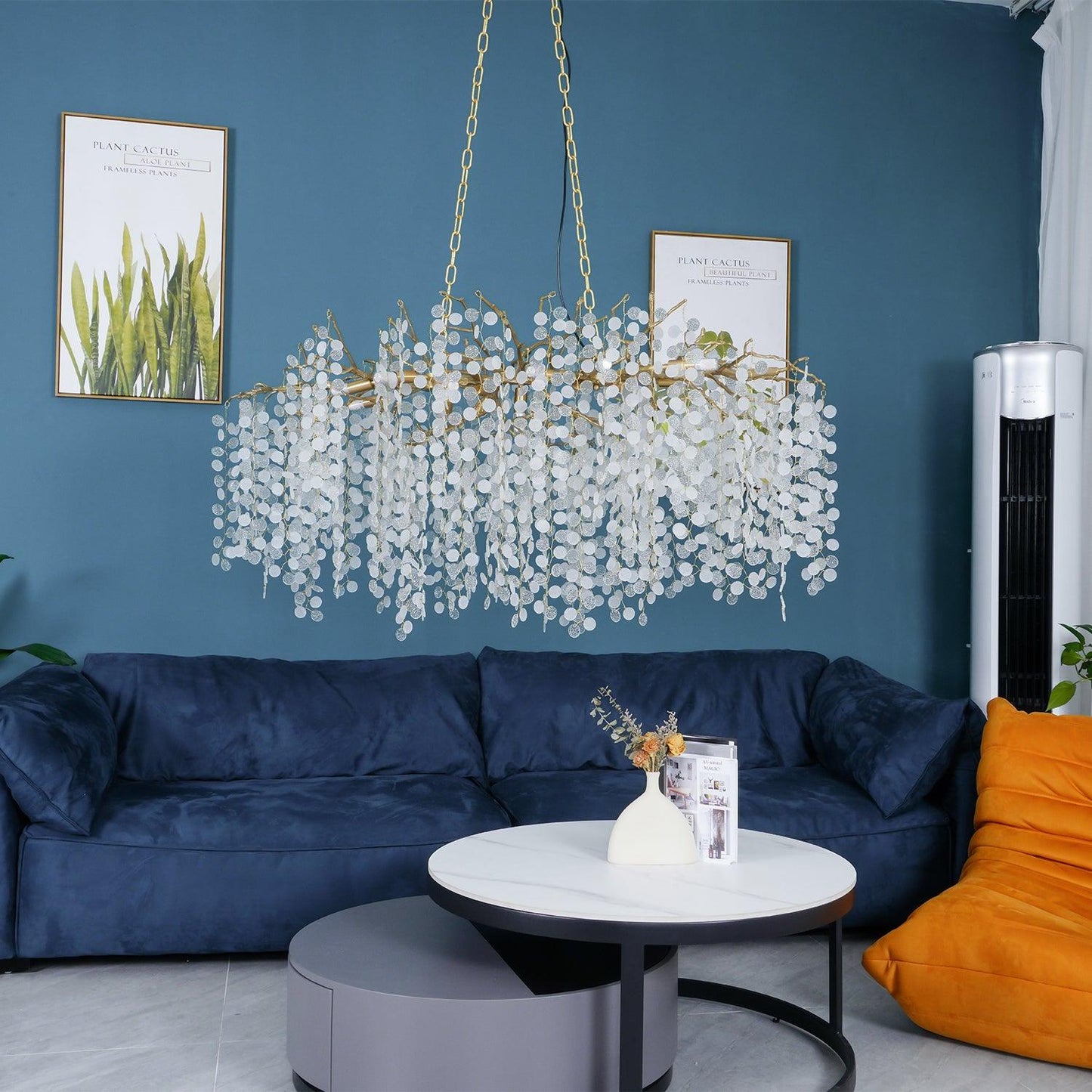 Shiro Noda Crystal Chandelier - Elegant Design with Adjustable Height