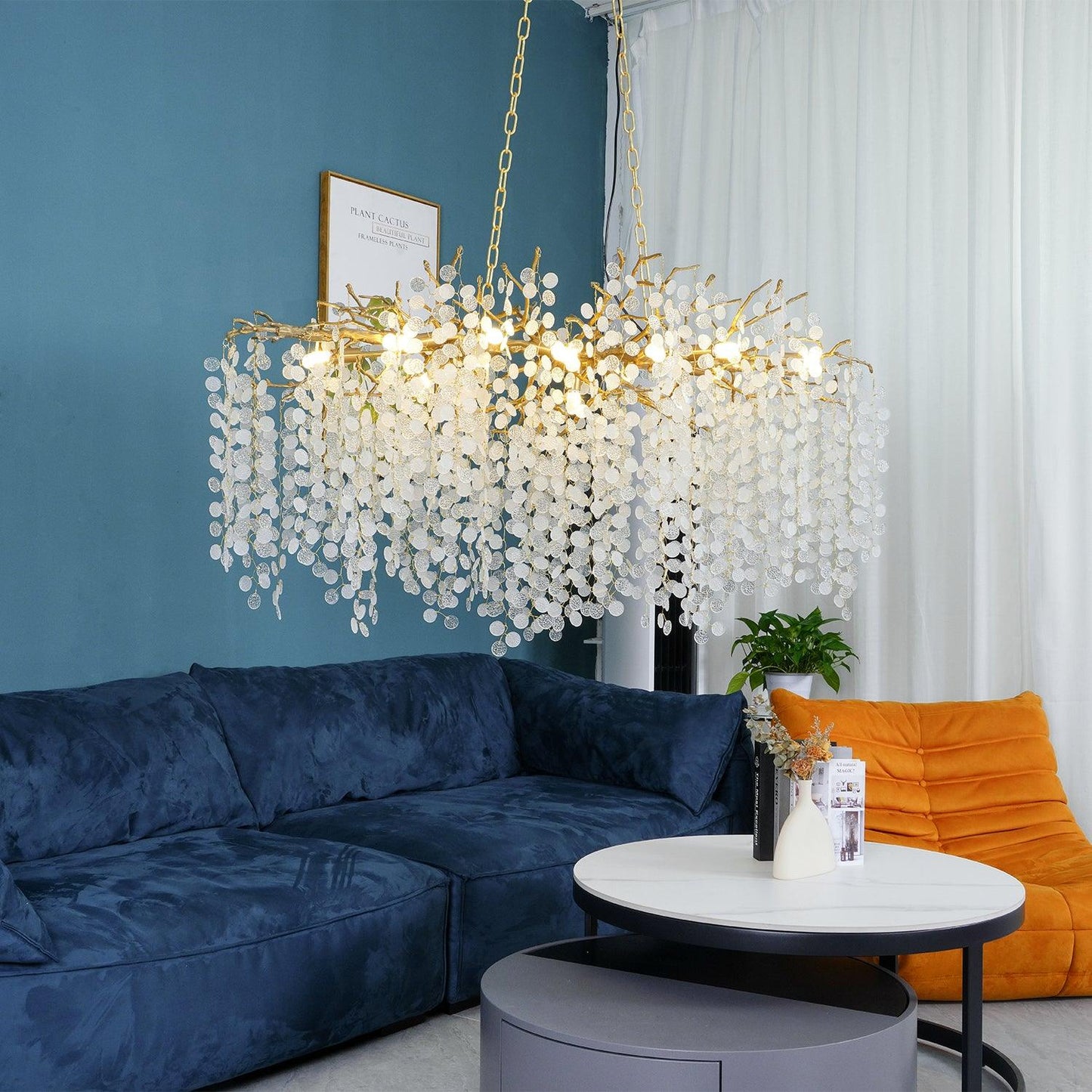 Shiro Noda Crystal Chandelier - Elegant Design with Adjustable Height