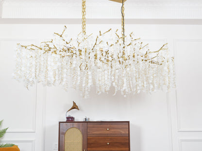 Shiro Noda Crystal Chandelier - Elegant Design with Adjustable Height