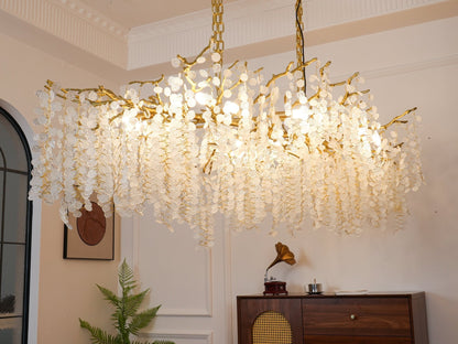 Shiro Noda Crystal Chandelier - Elegant Design with Adjustable Height