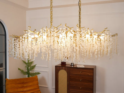 Shiro Noda Crystal Chandelier - Elegant Design with Adjustable Height