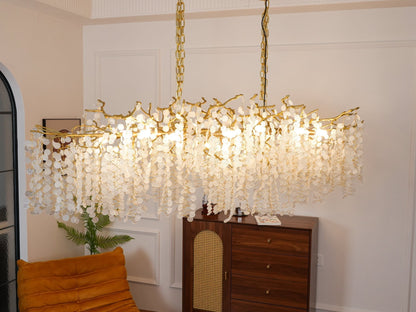 Shiro Noda Crystal Chandelier - Elegant Design with Adjustable Height