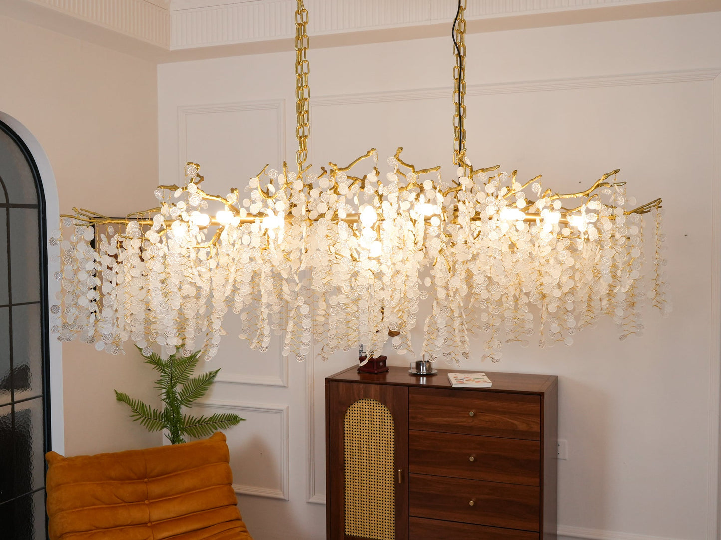 Shiro Noda Crystal Chandelier - Elegant Design with Adjustable Height