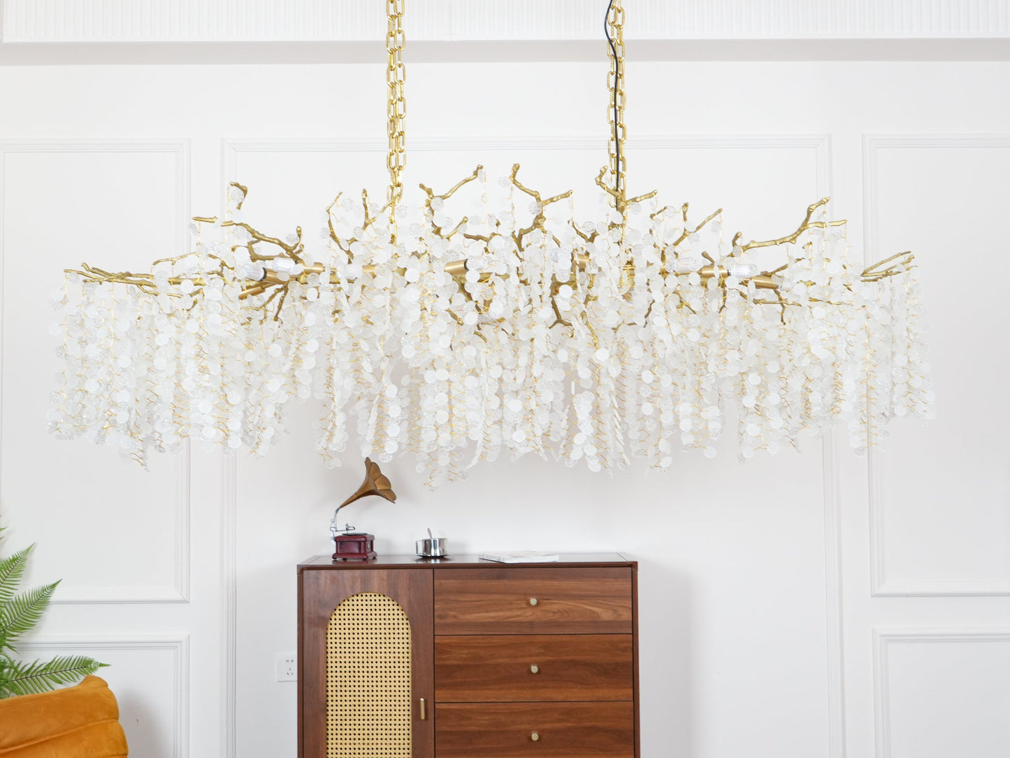 Shiro Noda Crystal Chandelier - Elegant Design with Adjustable Height