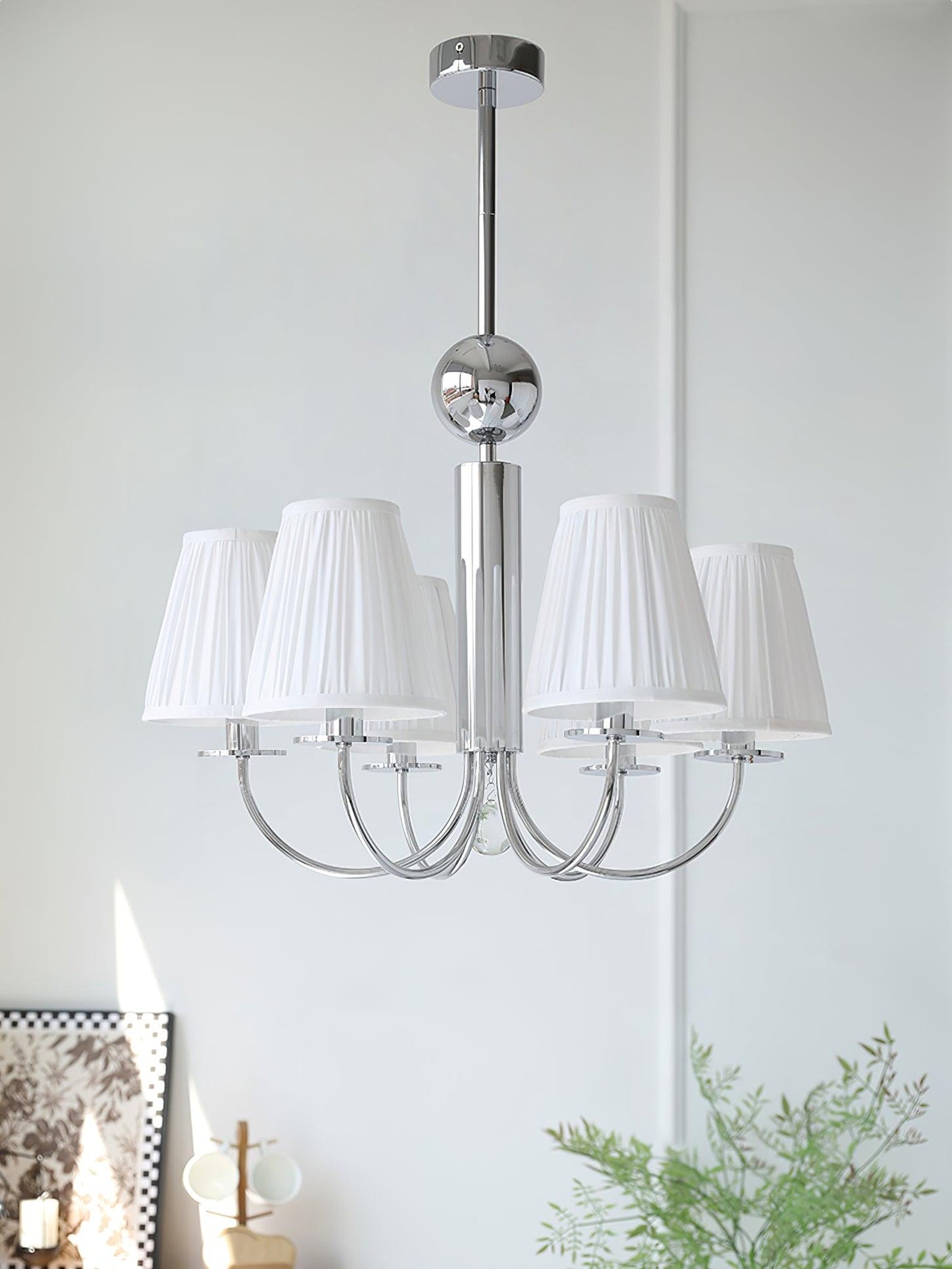 Simplicity Chrome Chandelier - Modern Design with Adjustable Height &