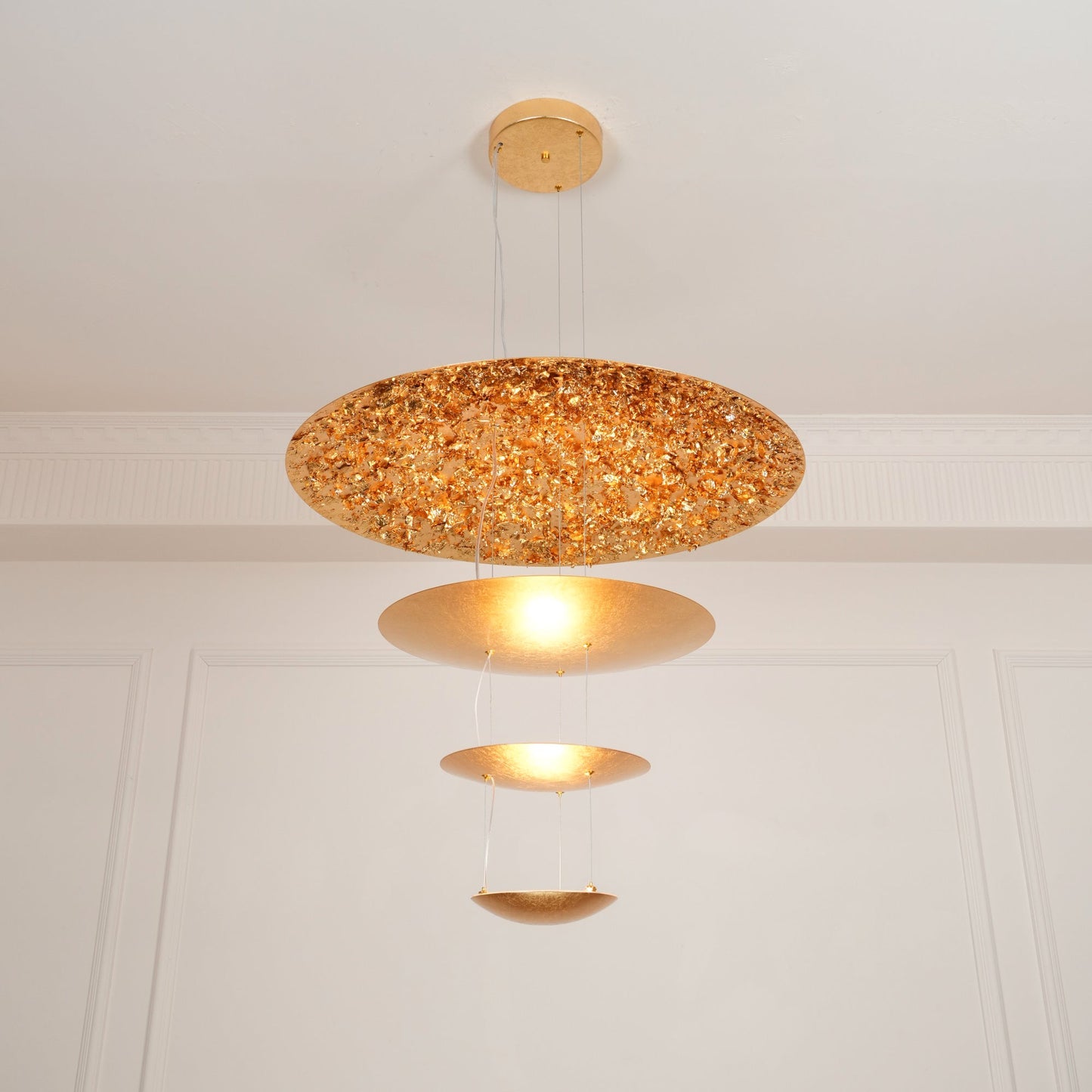 Industrial Machine Chandelier - Adjustable Height, Energy-Efficient LE