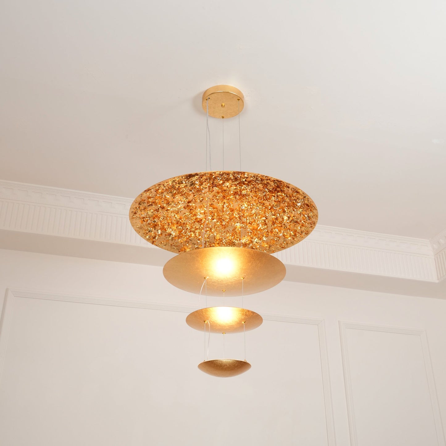 Industrial Machine Chandelier - Adjustable Height, Energy-Efficient LE
