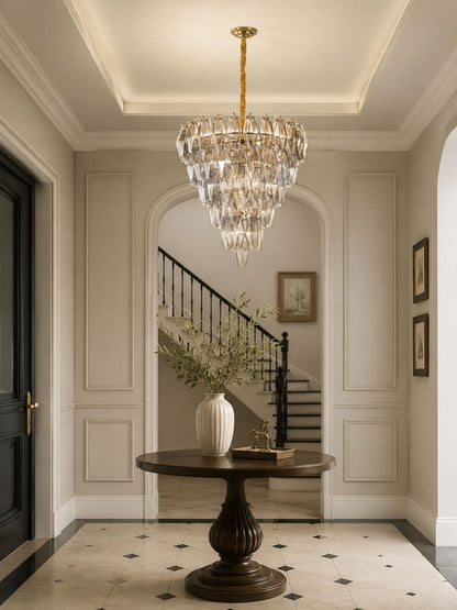 Smoke Gray Empire Chandelier - Elegant Design with Adjustable Height