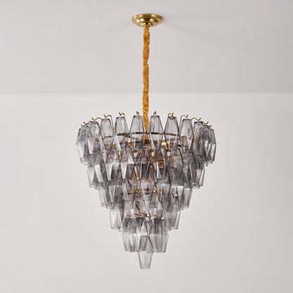 Smoke Gray Empire Chandelier - Elegant Design with Adjustable Height