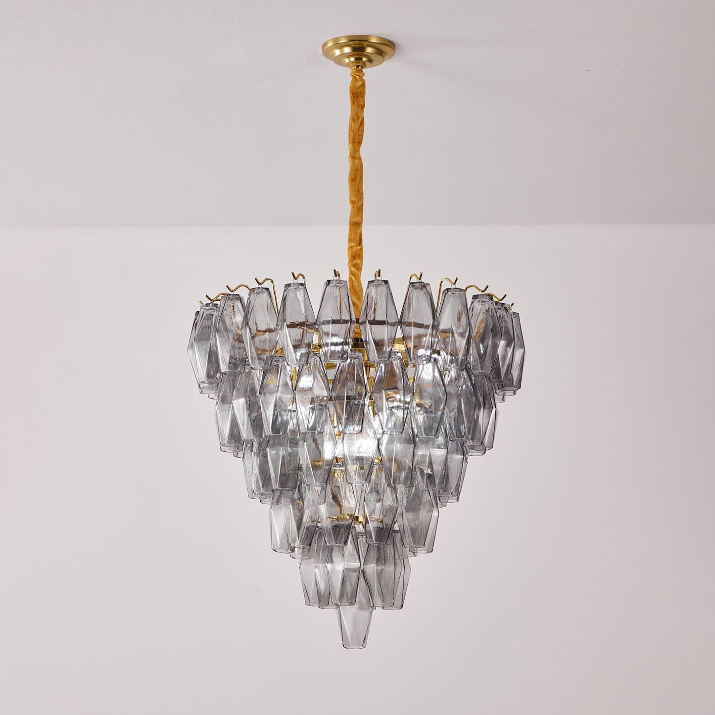 Smoke Gray Empire Chandelier - Elegant Design with Adjustable Height