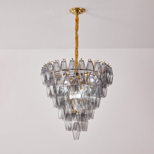Smoke Gray Empire Chandelier - Elegant Design with Adjustable Height