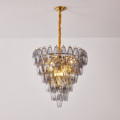 Smoke Gray Empire Chandelier - Elegant Design with Adjustable Height