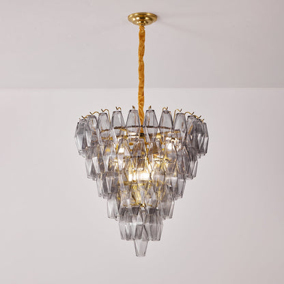 Smoke Gray Empire Chandelier - Elegant Design with Adjustable Height
