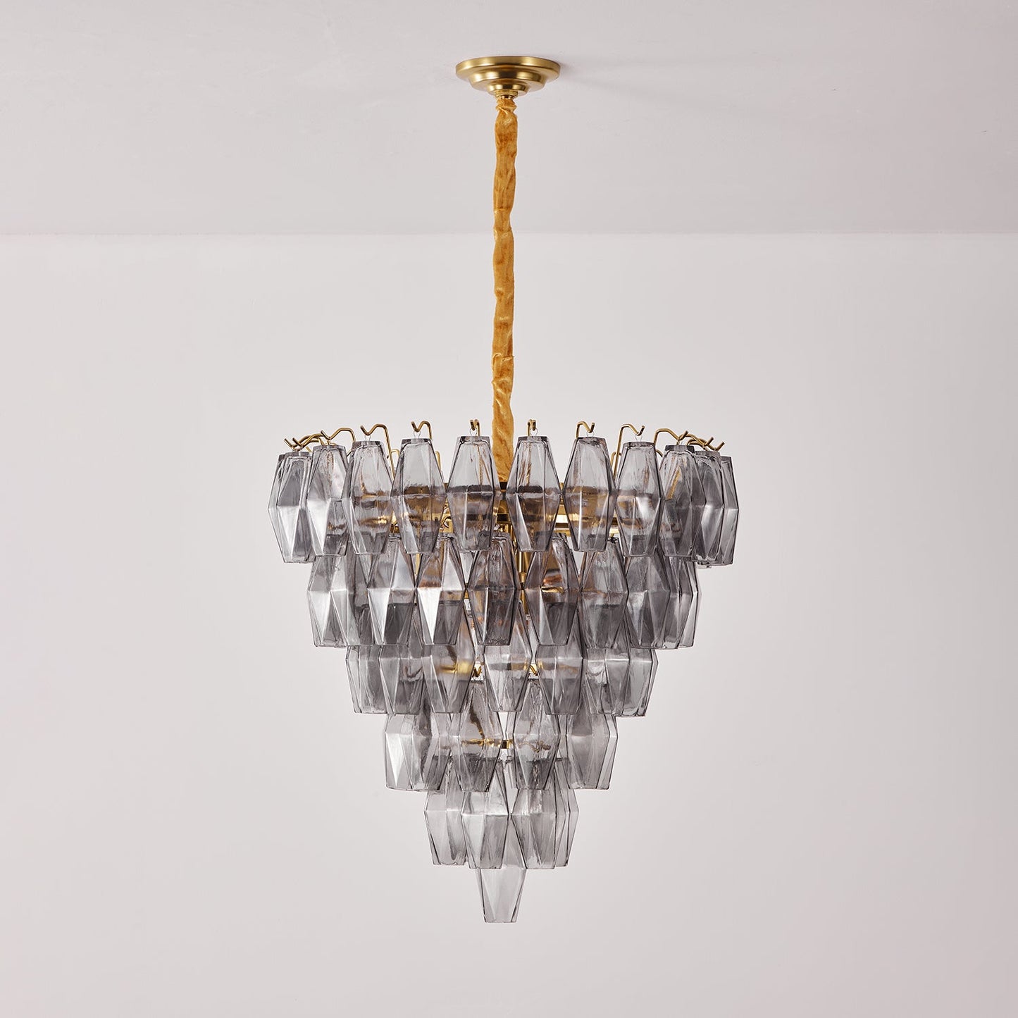 Smoke Gray Empire Chandelier - Elegant Design with Adjustable Height