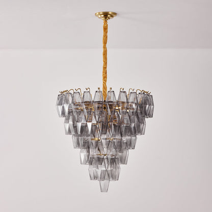 Smoke Gray Empire Chandelier - Elegant Design with Adjustable Height