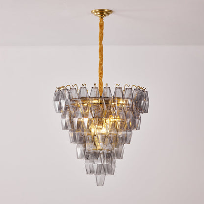 Smoke Gray Empire Chandelier - Elegant Design with Adjustable Height