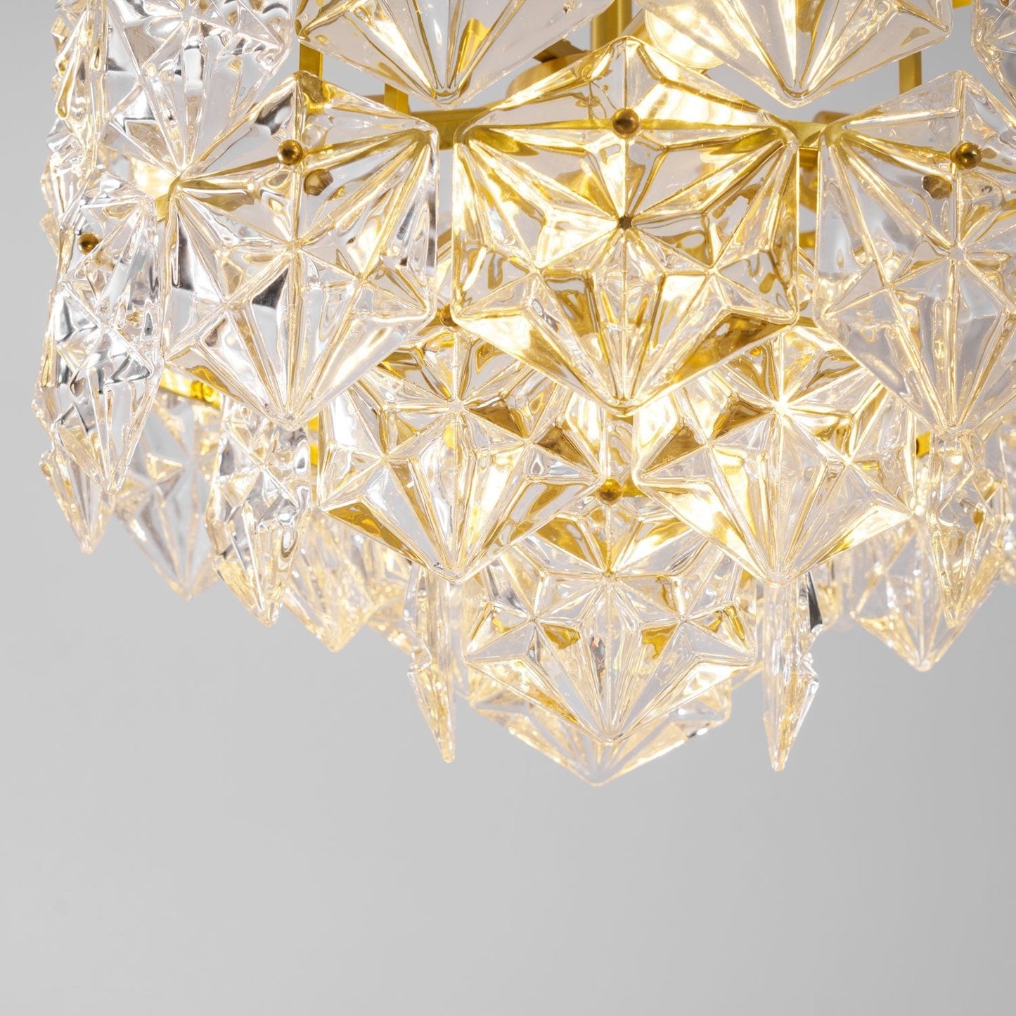 Elegant Snowflake Glass Chandelier - Dimmable, Energy Efficient Lighti