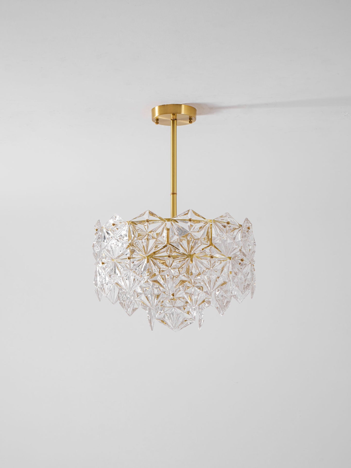 Elegant Snowflake Glass Chandelier - Dimmable, Energy Efficient Lighti