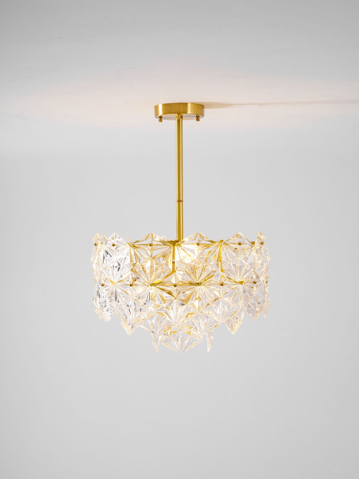 Elegant Snowflake Glass Chandelier - Dimmable, Energy Efficient Lighti