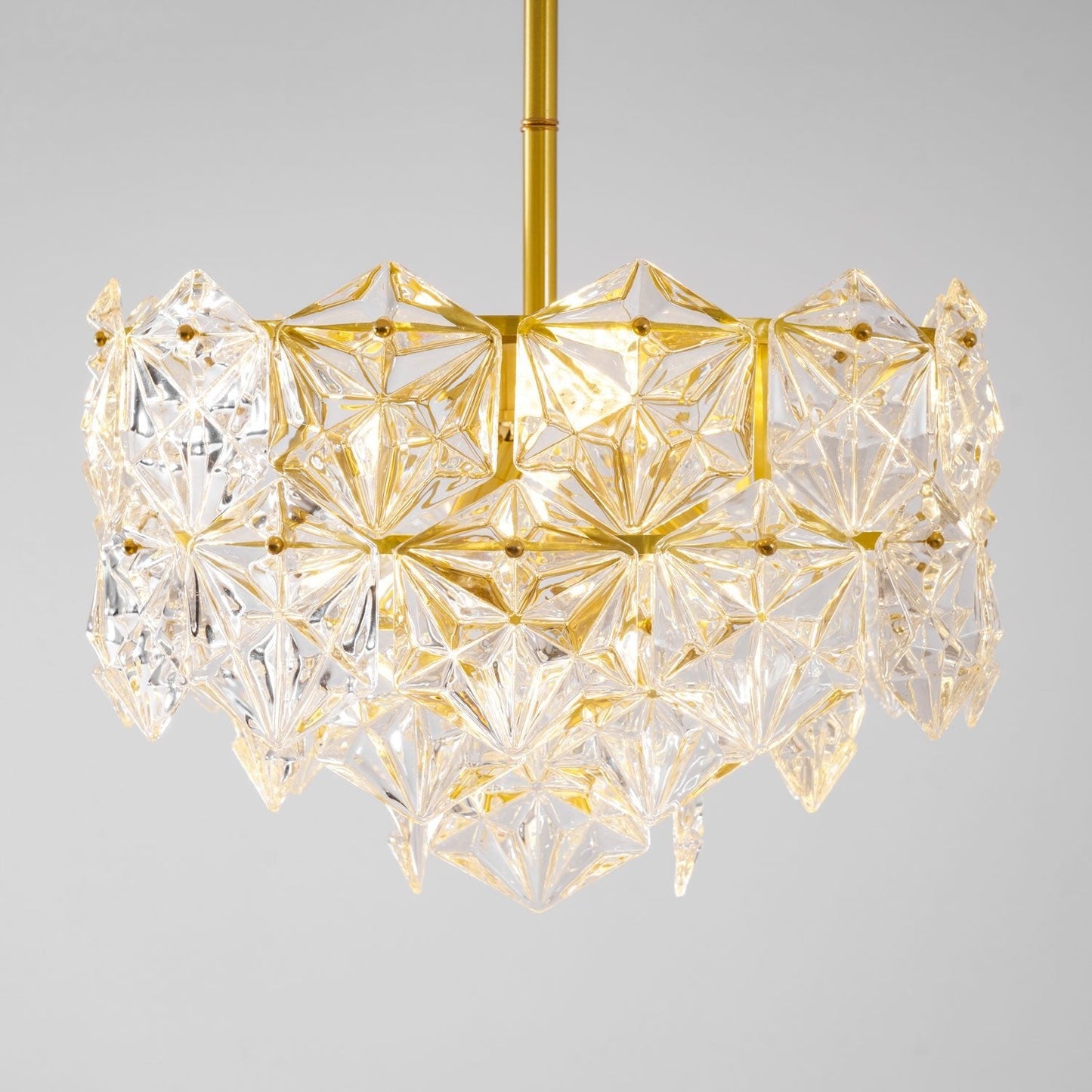 Elegant Snowflake Glass Chandelier - Dimmable, Energy Efficient Lighti