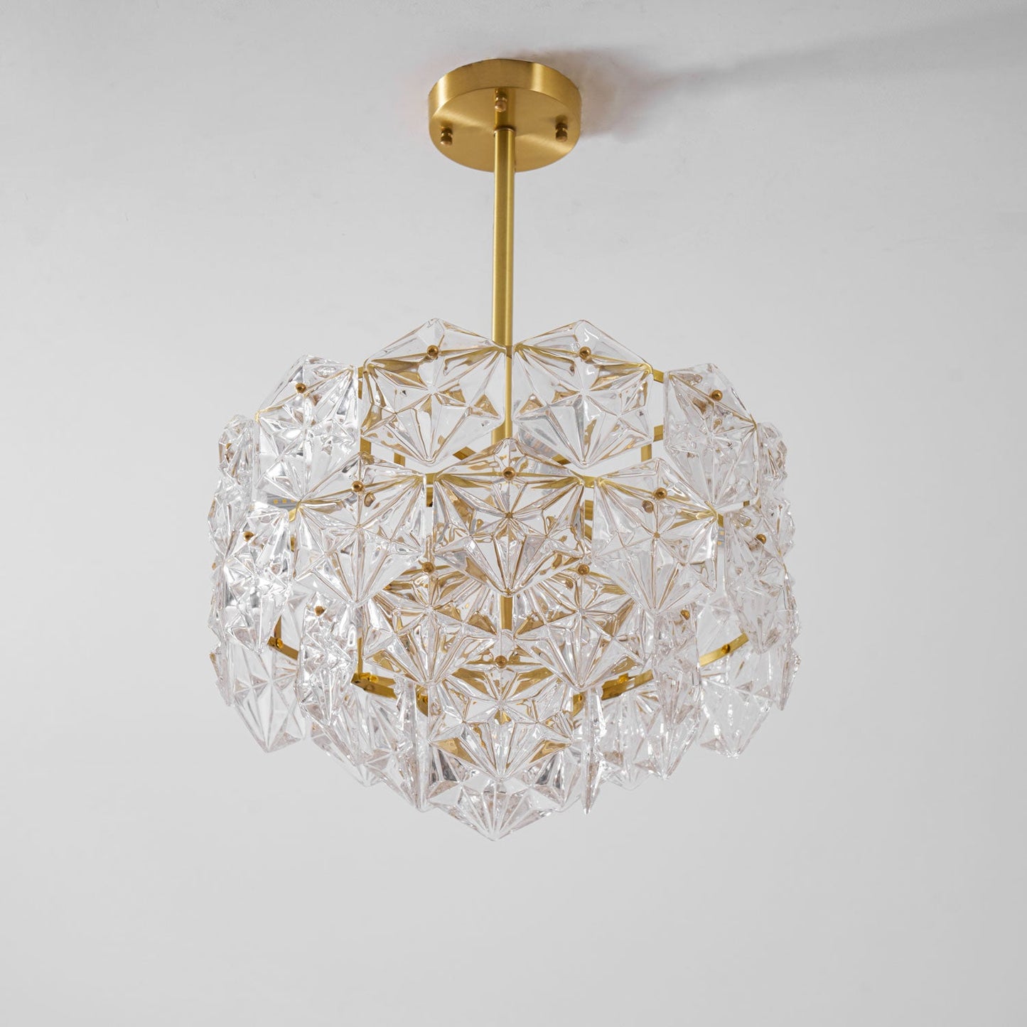 Elegant Snowflake Glass Chandelier - Dimmable, Energy Efficient Lighti