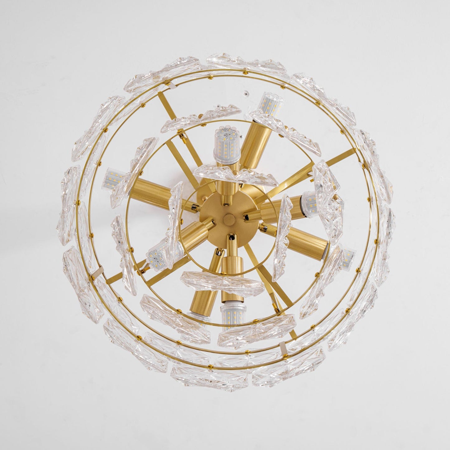 Elegant Snowflake Glass Chandelier - Dimmable, Energy Efficient Lighti