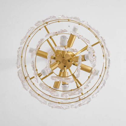Elegant Snowflake Glass Chandelier - Dimmable, Energy Efficient Lighti
